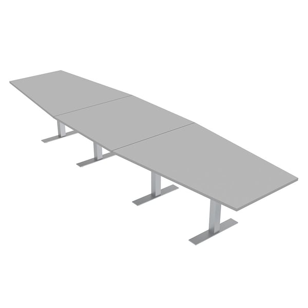 45 in W, 165.75 in L, 29 in H, Engineered Wood Top, Grey